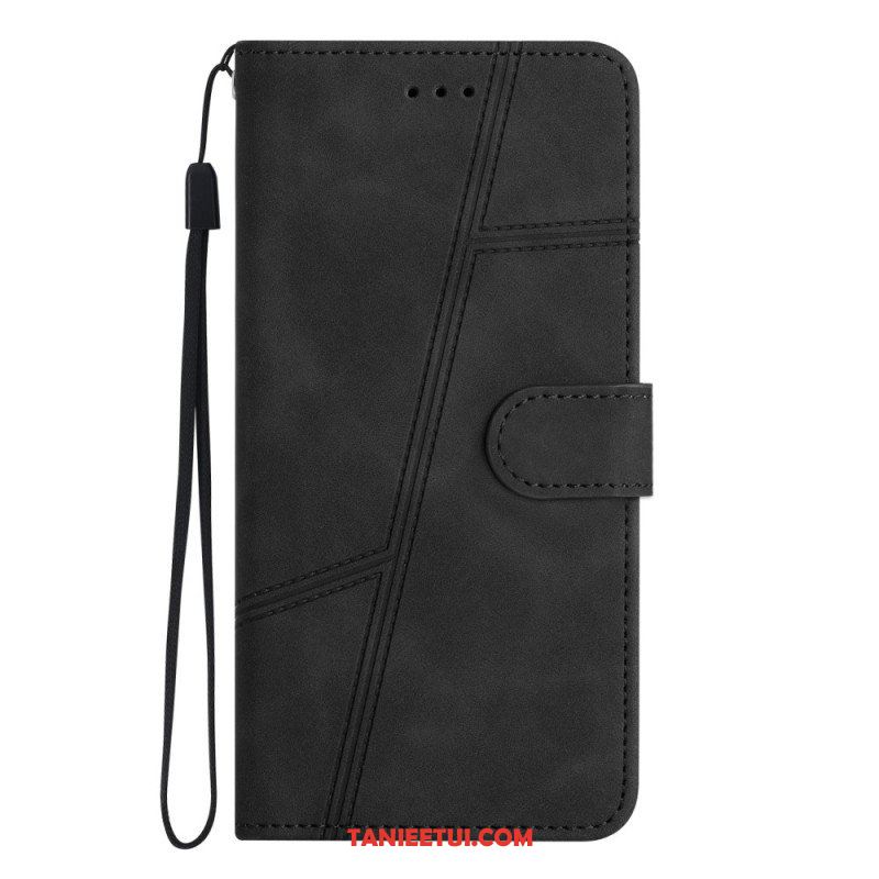 Etui Folio do Moto G73 5G z Łańcuch Linie Smyczy