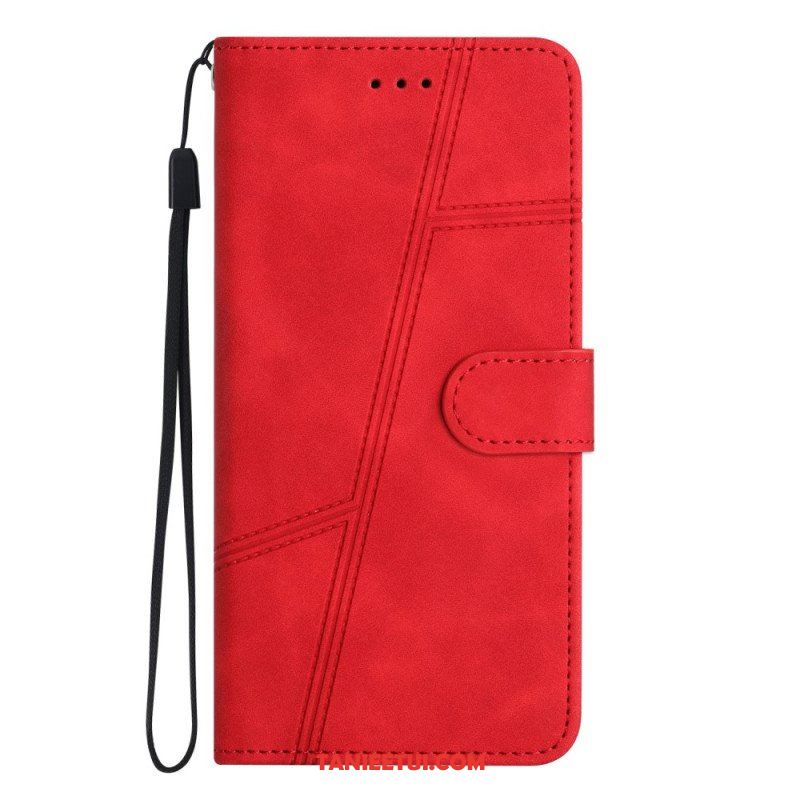 Etui Folio do Moto G73 5G z Łańcuch Linie Smyczy