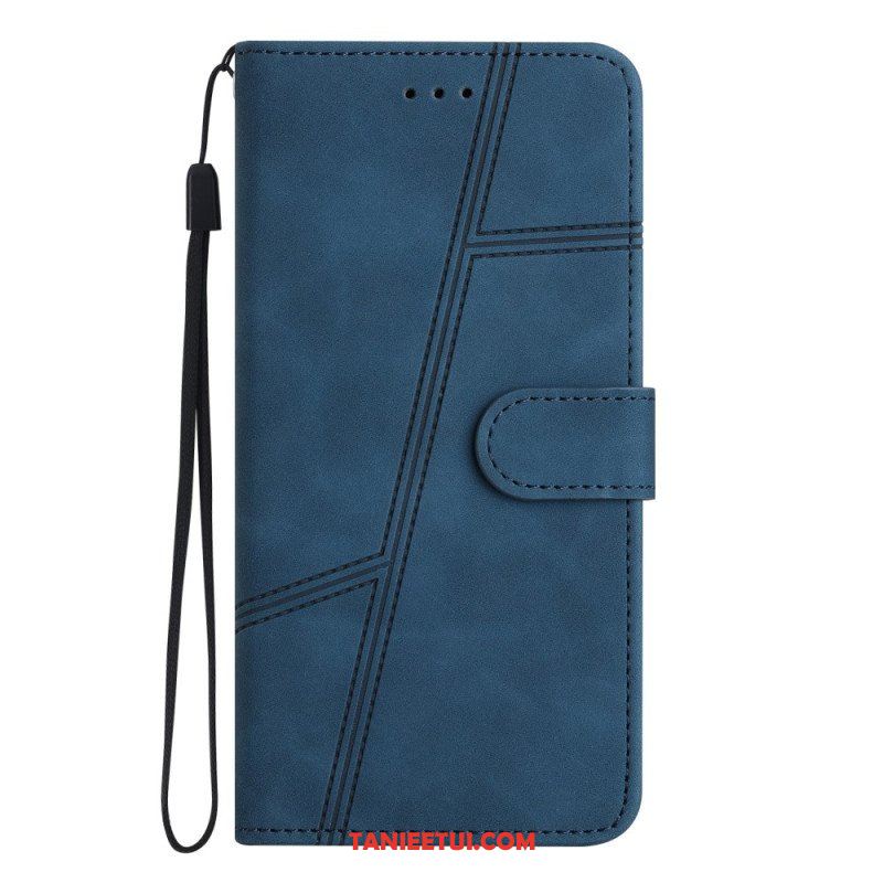 Etui Folio do Moto G73 5G z Łańcuch Linie Smyczy