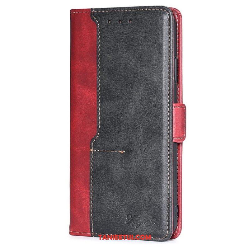 Etui Folio do OnePlus 10T 5G Dwukolorowy Efekt Skóry