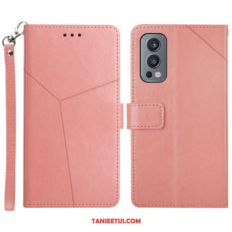 Etui Folio do OnePlus Nord 2 5G Stylowa Skórzana Konstrukcja Geo Y