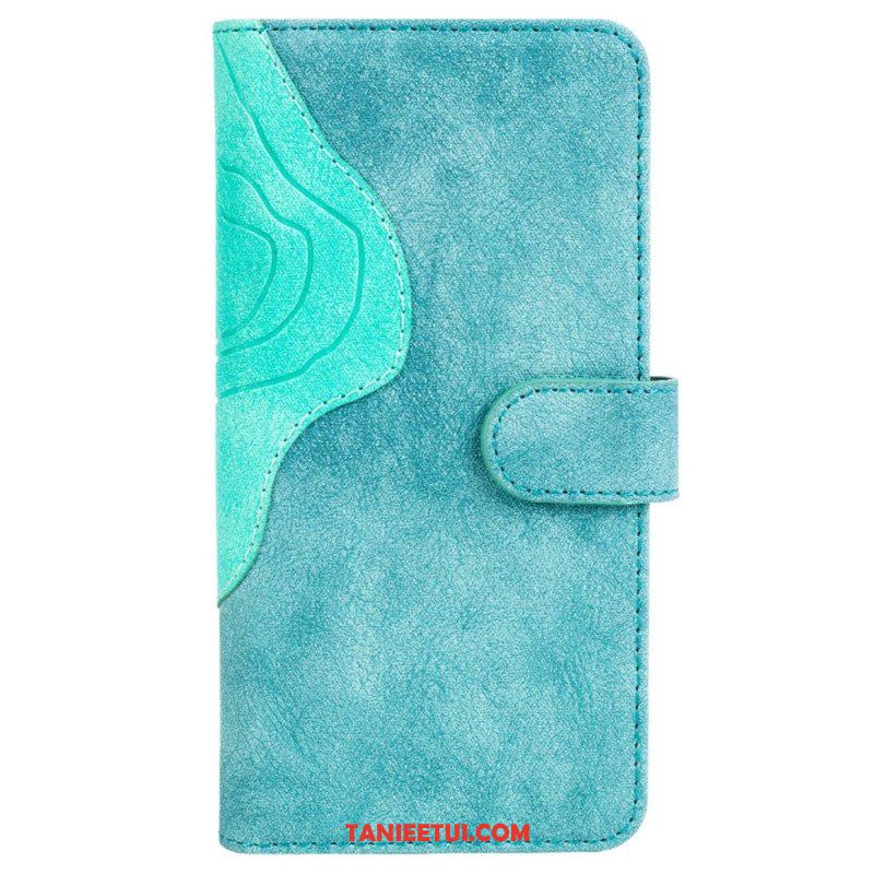 Etui Folio do OnePlus Nord 2T 5G Dwukolorowa Drewniana Tekstura