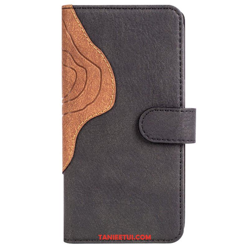 Etui Folio do OnePlus Nord 2T 5G Dwukolorowa Drewniana Tekstura