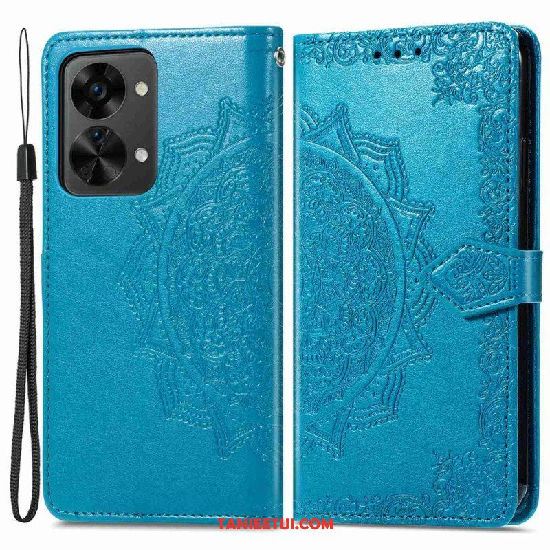 Etui Folio do OnePlus Nord 2T 5G z Łańcuch Uchwyt Na Kartę Z Paskiem Mandala