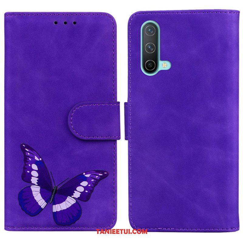 Etui Folio do OnePlus Nord CE 5G Motyl Dotykający Skóry