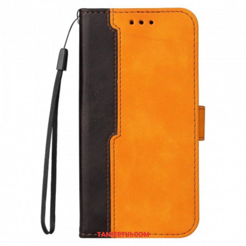 Etui Folio do Oppo A94 5G Kolorowa Dwukolorowa Sztuczna Skóra