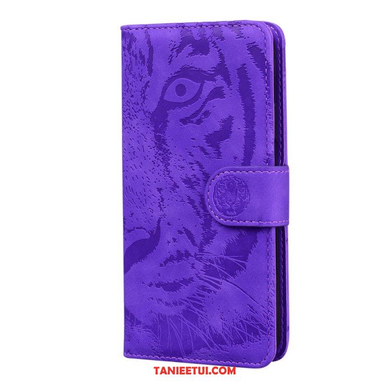 Etui Folio do Poco M4 Pro 5G Nadruk Twarzy Tygrysa