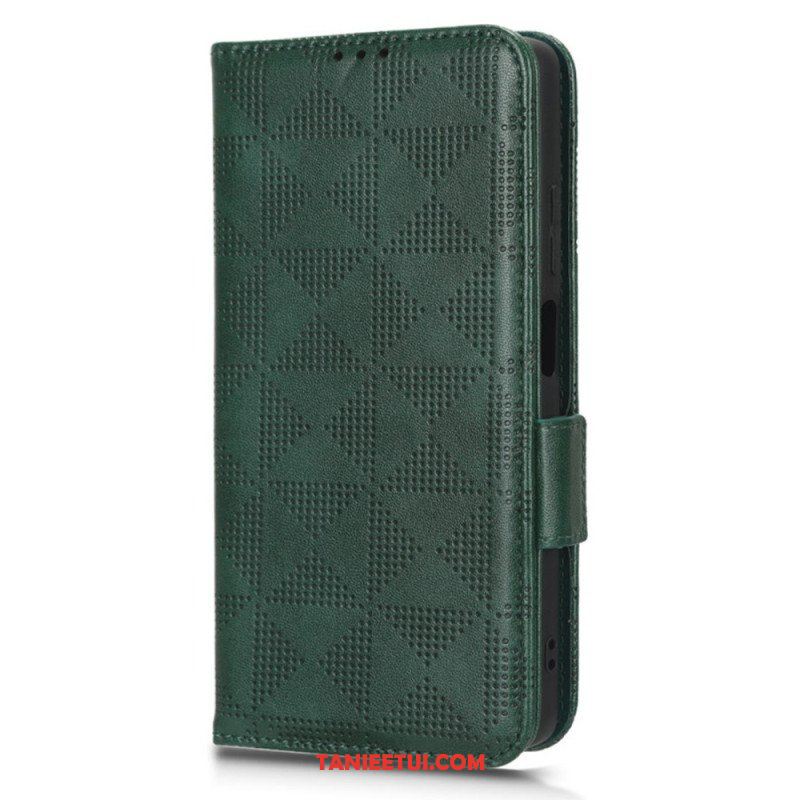 Etui Folio do Poco X5 5G Trójkąty Ze Smyczą