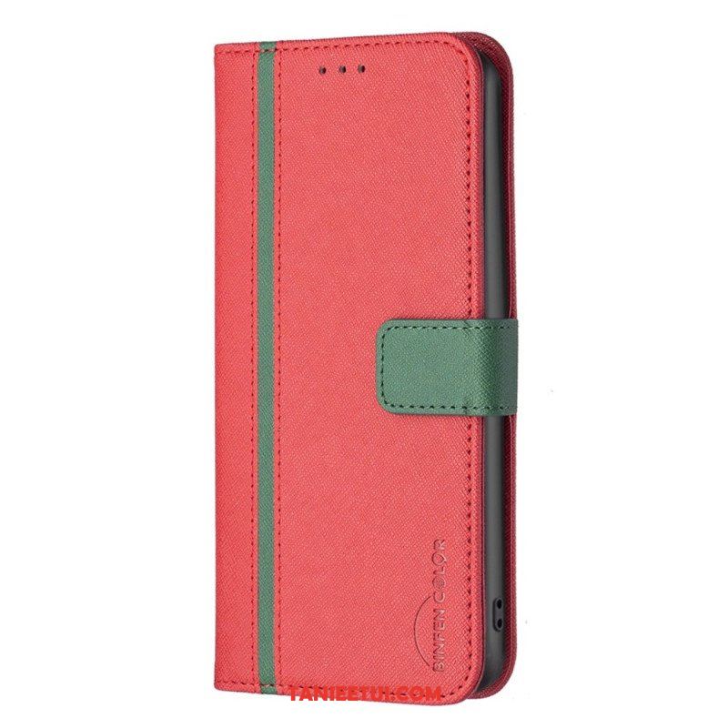 Etui Folio do Realme C35 Teksturowana Imitacja Skóry Binfen Kolor