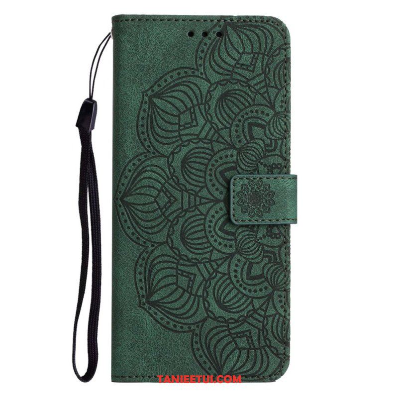 Etui Folio do Samsung Galaxy A13 z Łańcuch Mandala Z Paskami W Stylu Vintage