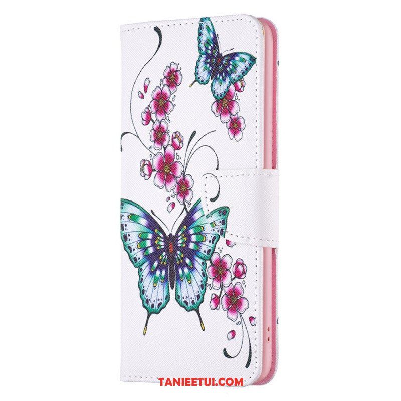 Etui Folio do Samsung Galaxy A14 / A14 5G Kolorowe Motyle