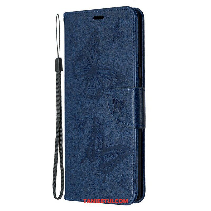 Etui Folio do Samsung Galaxy A42 5G Motyle W Locie Z Smyczą