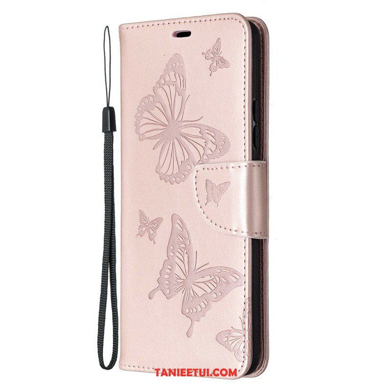 Etui Folio do Samsung Galaxy A42 5G Motyle W Locie Z Smyczą