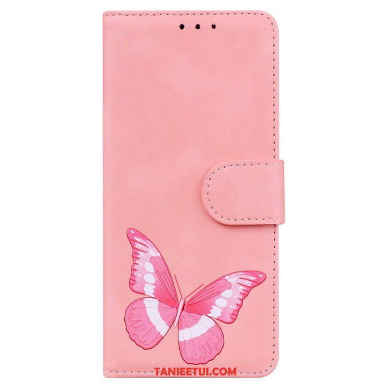 Etui Folio do Samsung Galaxy A53 5G Motyl Dotykający Skóry