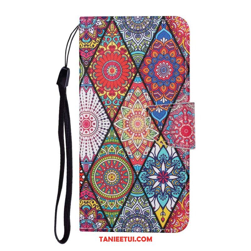 Etui Folio do Samsung Galaxy A54 5G Patchwork Ze Smyczą