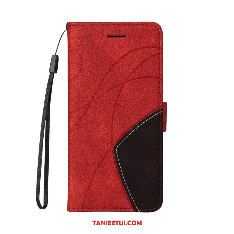 Etui Folio do Samsung Galaxy M12 / A12 Dwukolorowa Sygnowana Sztuczna Skóra