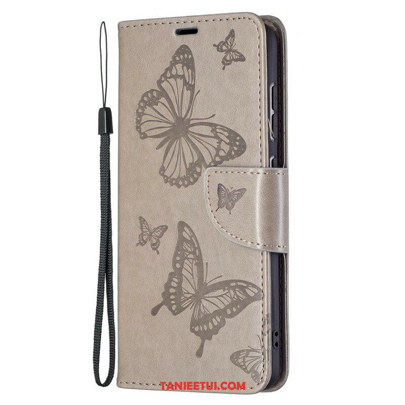 Etui Folio do Samsung Galaxy S21 FE Motyle W Locie Z Smyczą