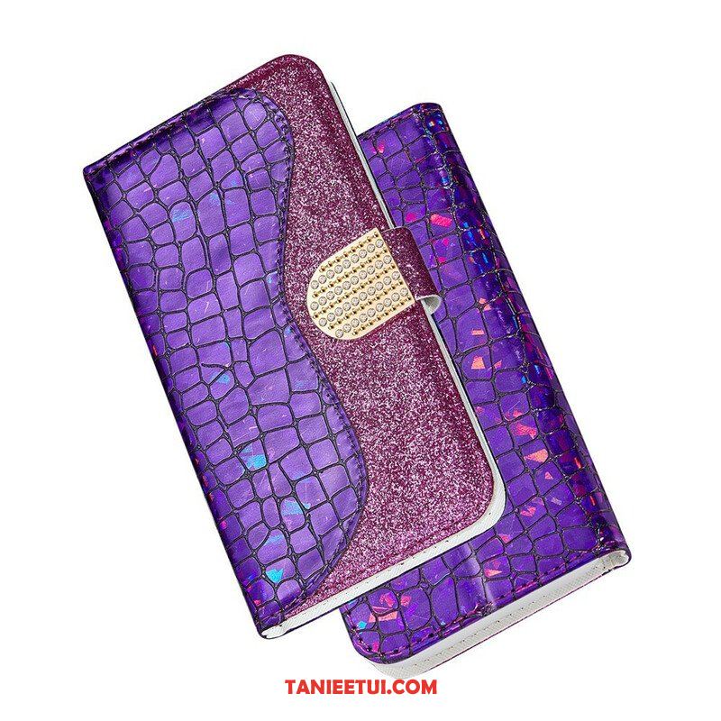 Etui Folio do Samsung Galaxy S21 Plus 5G Krokodyle Diamenty