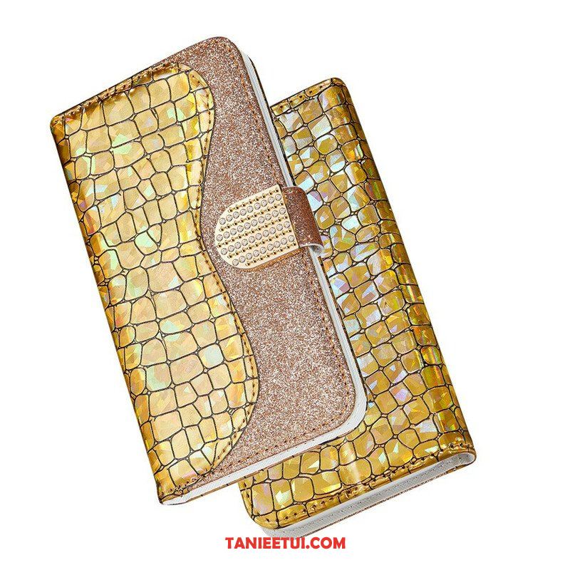 Etui Folio do Samsung Galaxy S21 Plus 5G Krokodyle Diamenty