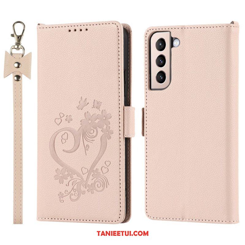 Etui Folio do Samsung Galaxy S22 5G Serce Z Smyczą