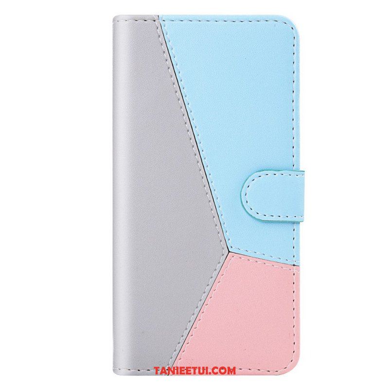 Etui Folio do Samsung Galaxy S22 5G Trójkolorowy Efekt Skóry