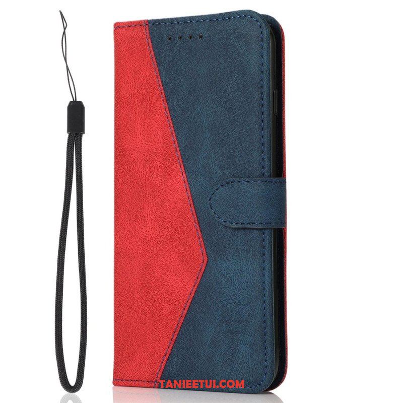 Etui Folio do Samsung Galaxy S23 5G z Łańcuch Dwukolorowy Pasek