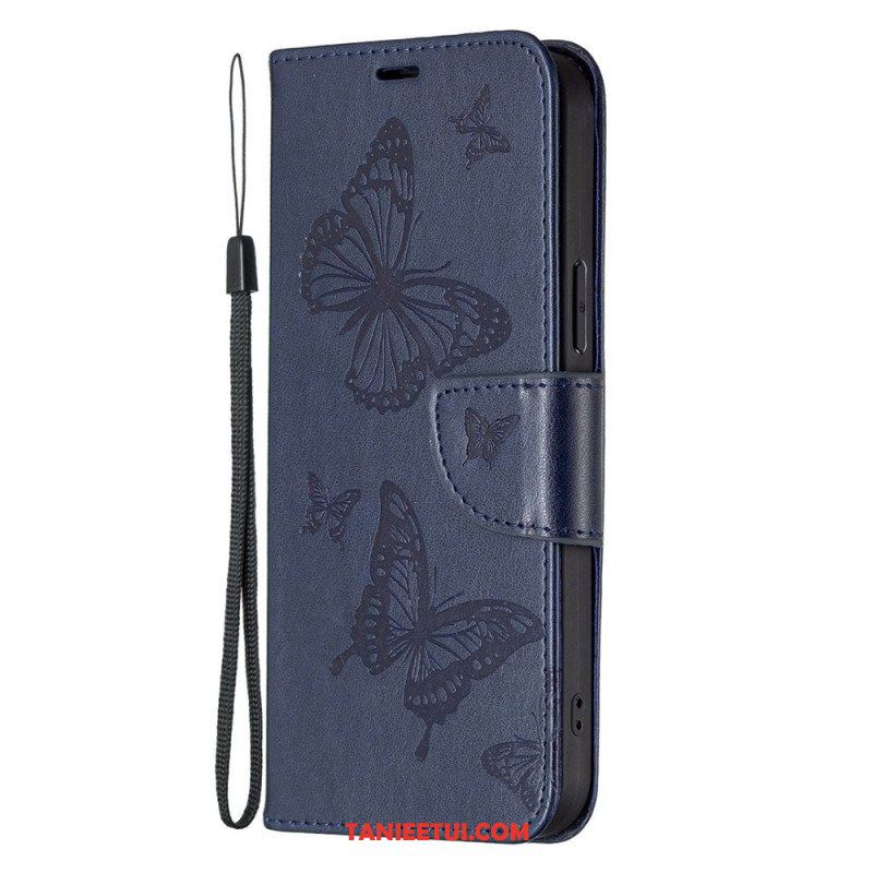 Etui Folio do Samsung Galaxy S23 5G z Łańcuch Stringi Motyle