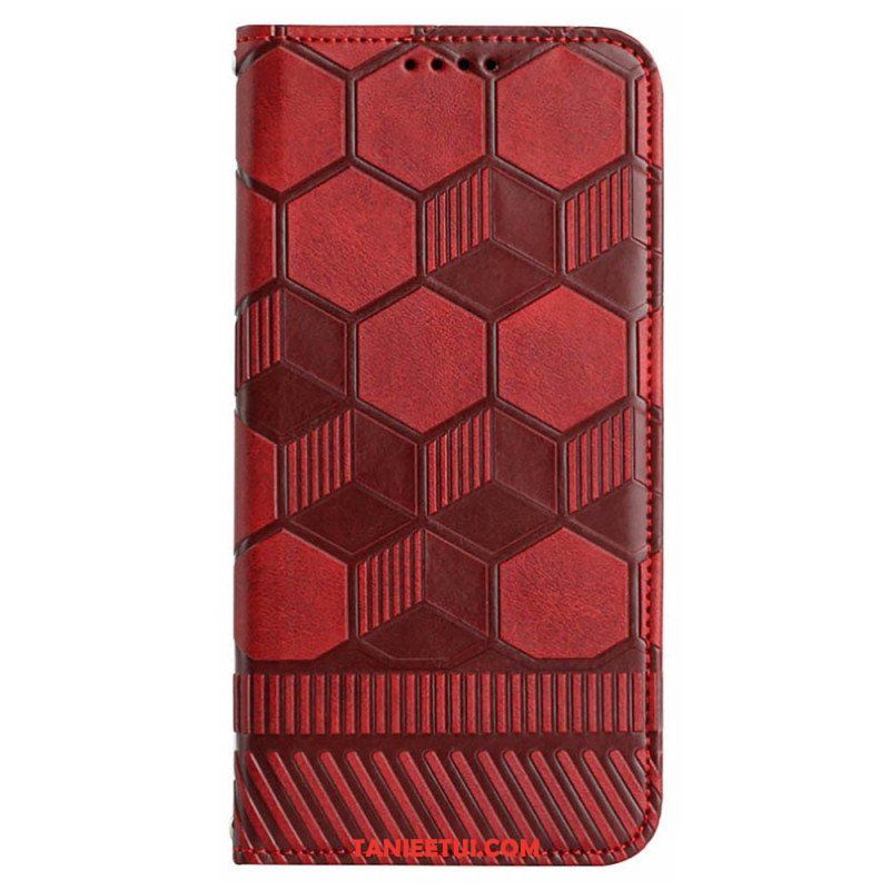 Etui Folio do Samsung Galaxy S23 Plus 5G z Łańcuch Futbolowy Styl Z Paskami