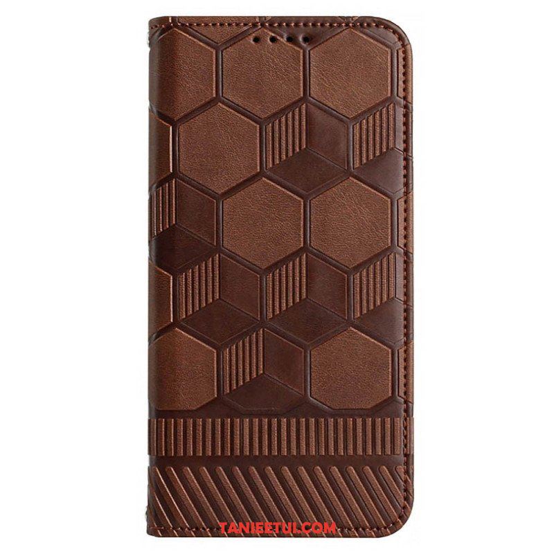 Etui Folio do Samsung Galaxy S23 Plus 5G z Łańcuch Futbolowy Styl Z Paskami