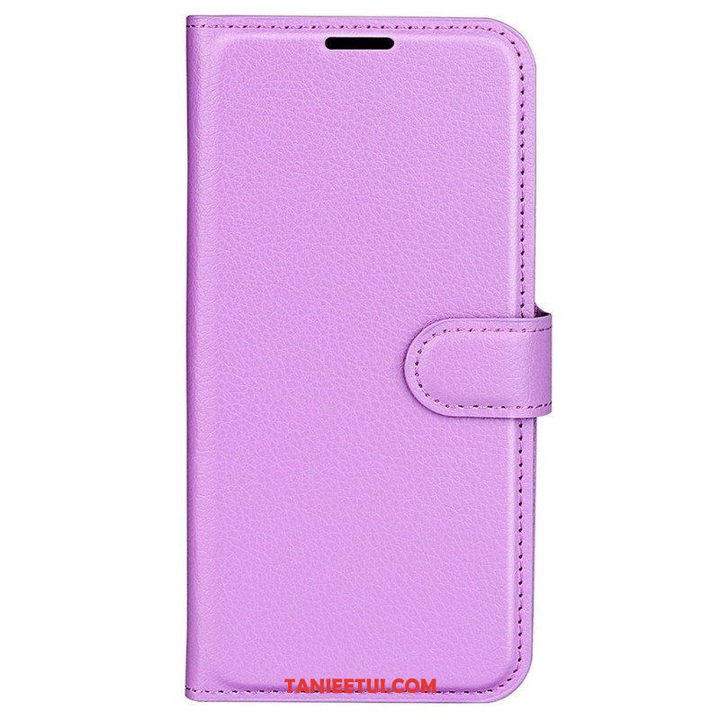 Etui Folio do Samsung Galaxy S23 Ultra 5G Klasyczny Efekt Skóry Liczi