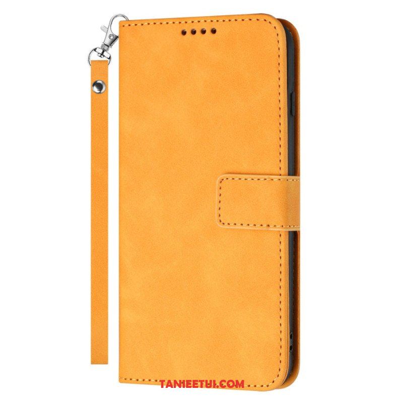 Etui Folio do Samsung Galaxy S23 Ultra 5G z Łańcuch Pasek W Stylu Vintage