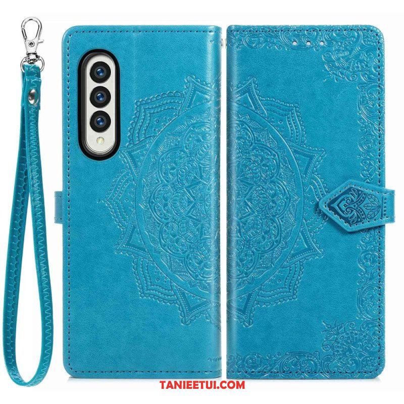 Etui Folio do Samsung Galaxy Z Fold 4 z Łańcuch Średniowieczna Mandala Z Paskami