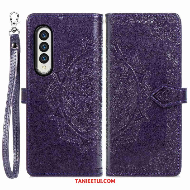 Etui Folio do Samsung Galaxy Z Fold 4 z Łańcuch Średniowieczna Mandala Z Paskami