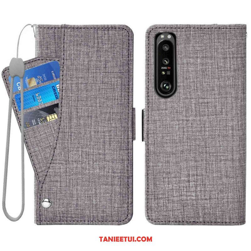 Etui Folio do Sony Xperia 1 IV Dżinsy Z Obrotowym Uchwytem Na Karty