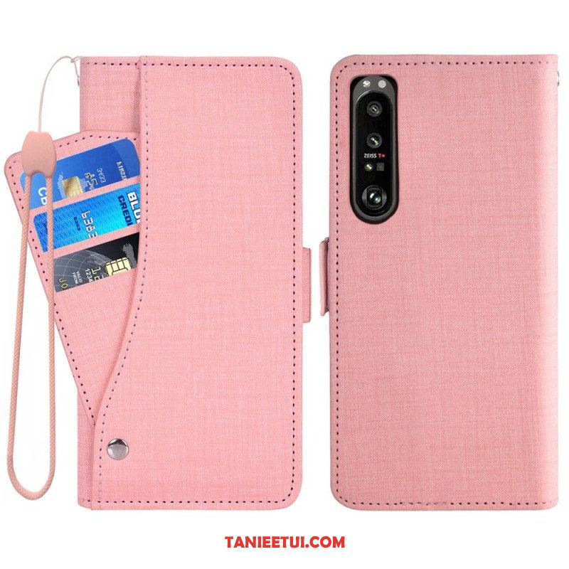 Etui Folio do Sony Xperia 1 IV Dżinsy Z Obrotowym Uchwytem Na Karty