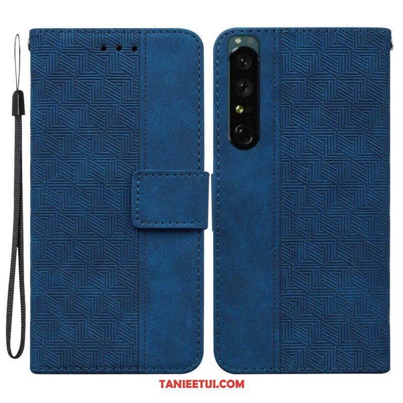 Etui Folio do Sony Xperia 1 IV z Łańcuch Pasiasty Wzór