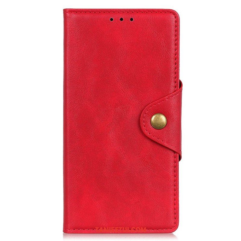 Etui Folio do Xiaomi 12T / 12T Pro Guzik Magnetyczny Ze Sztucznej Skóry