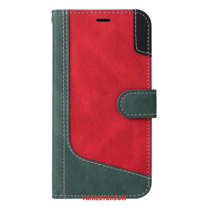 Etui Folio do Xiaomi 13 z Łańcuch Trójkolorowy Pasek