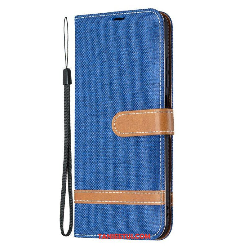 Etui Folio do Xiaomi Redmi Note 10 5G z Łańcuch Tkanina Paska