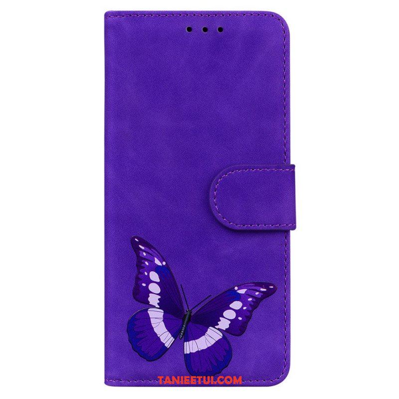 Etui Folio do Xiaomi Redmi Note 10 Pro Motyl Dotykający Skóry