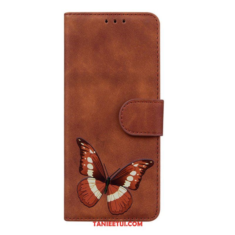 Etui Folio do Xiaomi Redmi Note 11 / 11S Motyl Dotykający Skóry