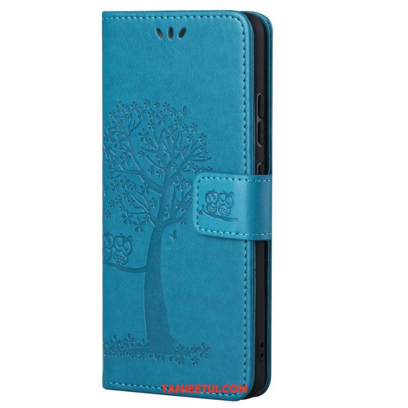 Etui Folio do Xiaomi Redmi Note 11 Pro / 11 Pro 5G z Łańcuch Drzewo Stringów I Sowy