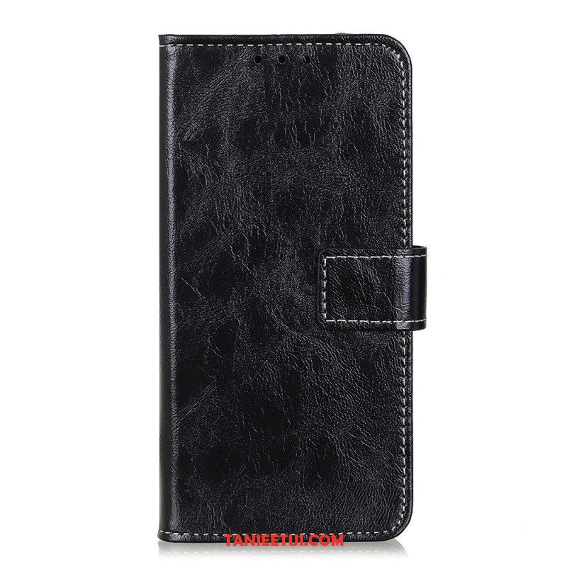 Etui Folio do Xiaomi Redmi Note 12 4G Lakierowana Z Widocznymi Szwami