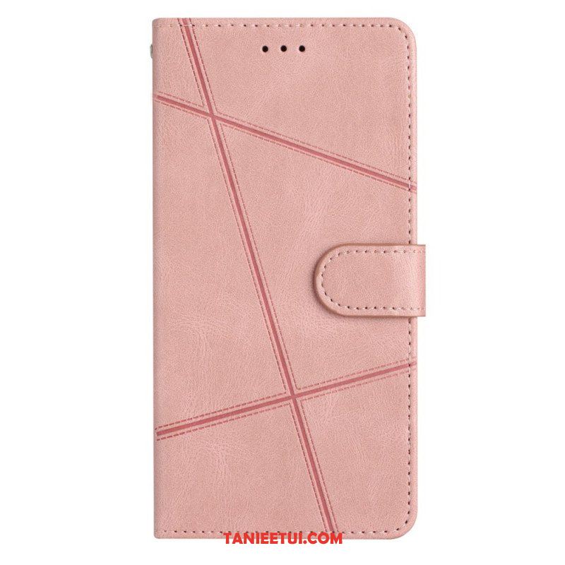 Etui Folio do Xiaomi Redmi Note 12 4G z Łańcuch Geometryczne Paski