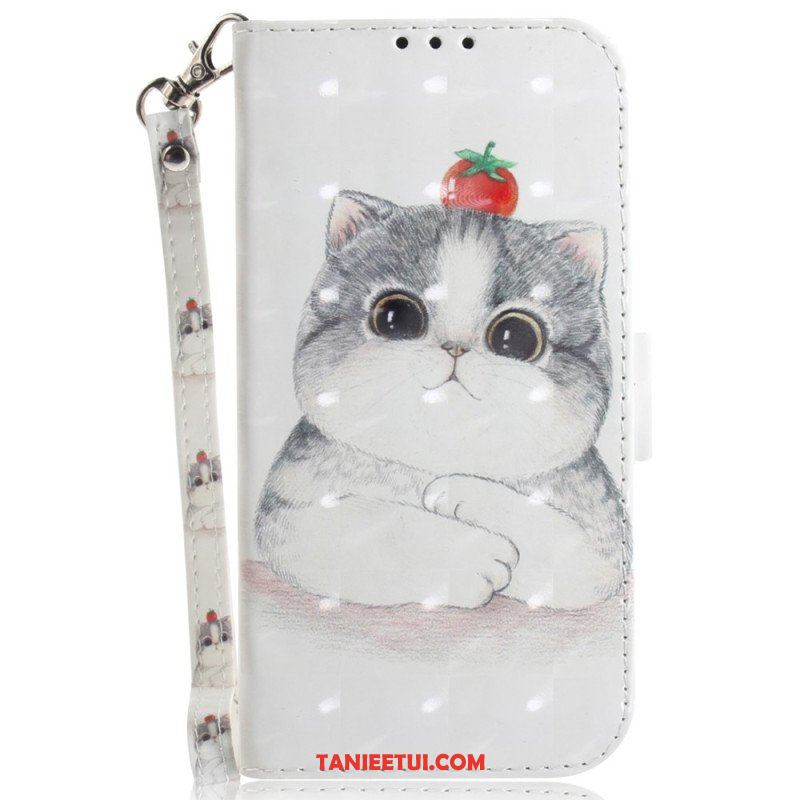 Etui Folio do Xiaomi Redmi Note 12 4G z Łańcuch Oryginalne Stringi Cat