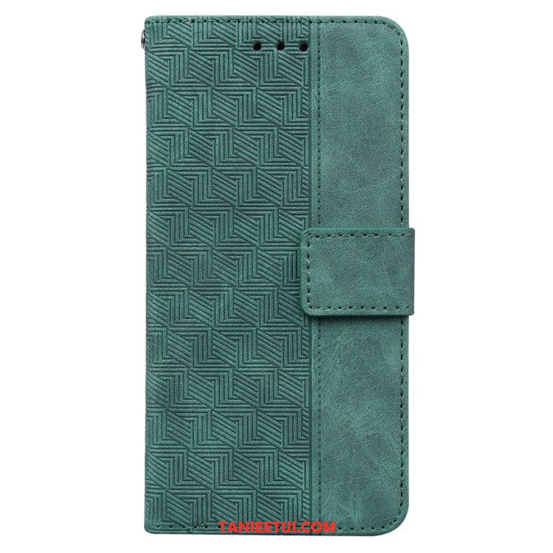 Etui Folio do Xiaomi Redmi Note 12 4G z Łańcuch Pasiasty Wzór