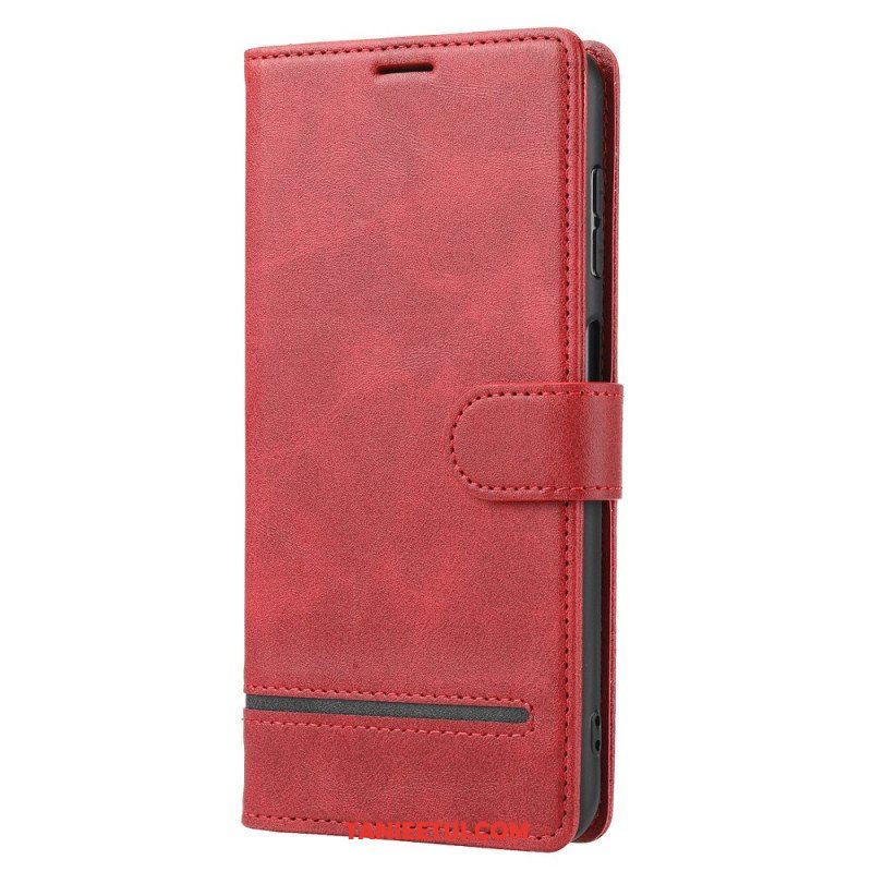 Etui Folio do Xiaomi Redmi Note 12 5G Liniowy Efekt Skóry