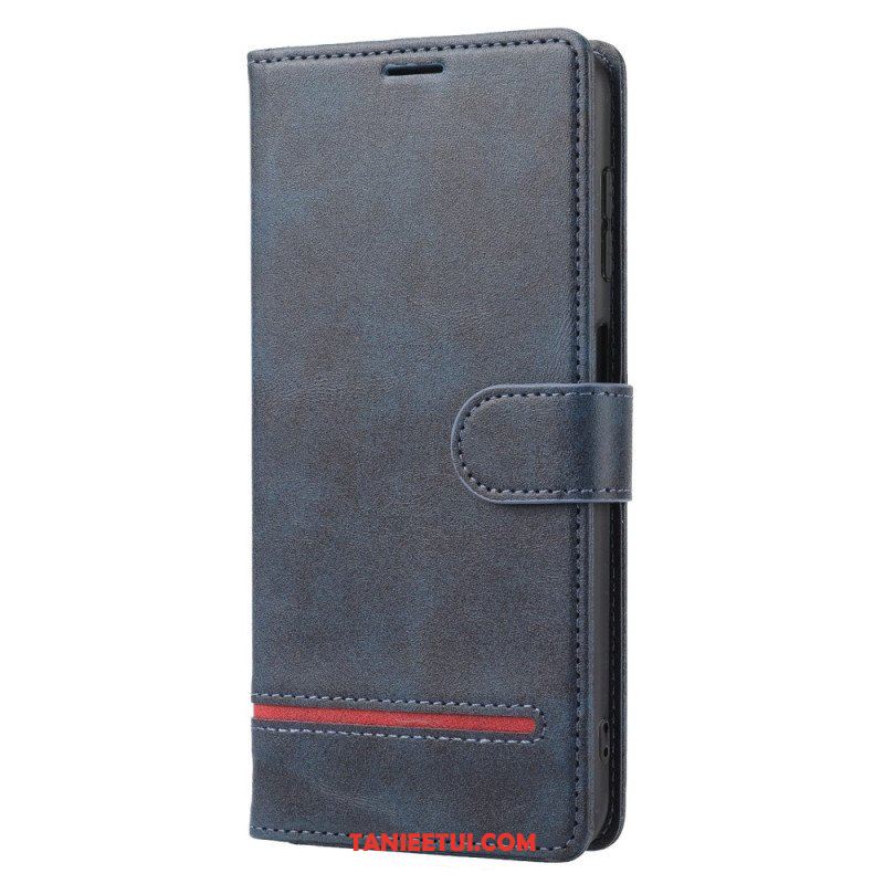 Etui Folio do Xiaomi Redmi Note 12 5G Liniowy Efekt Skóry