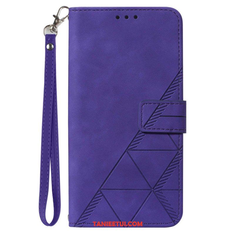 Etui Folio do Xiaomi Redmi Note 12 5G z Łańcuch Trójkąty Paska