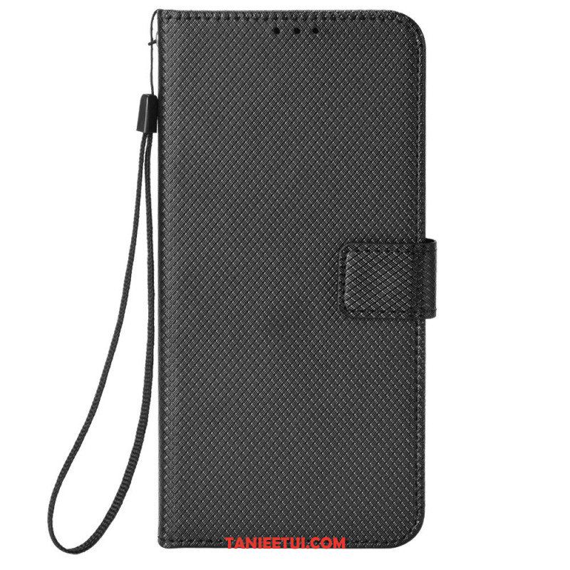 Etui Folio do Xiaomi Redmi Note 12 Pro z Łańcuch Stylowa Sztuczna Skóra Z Paskami